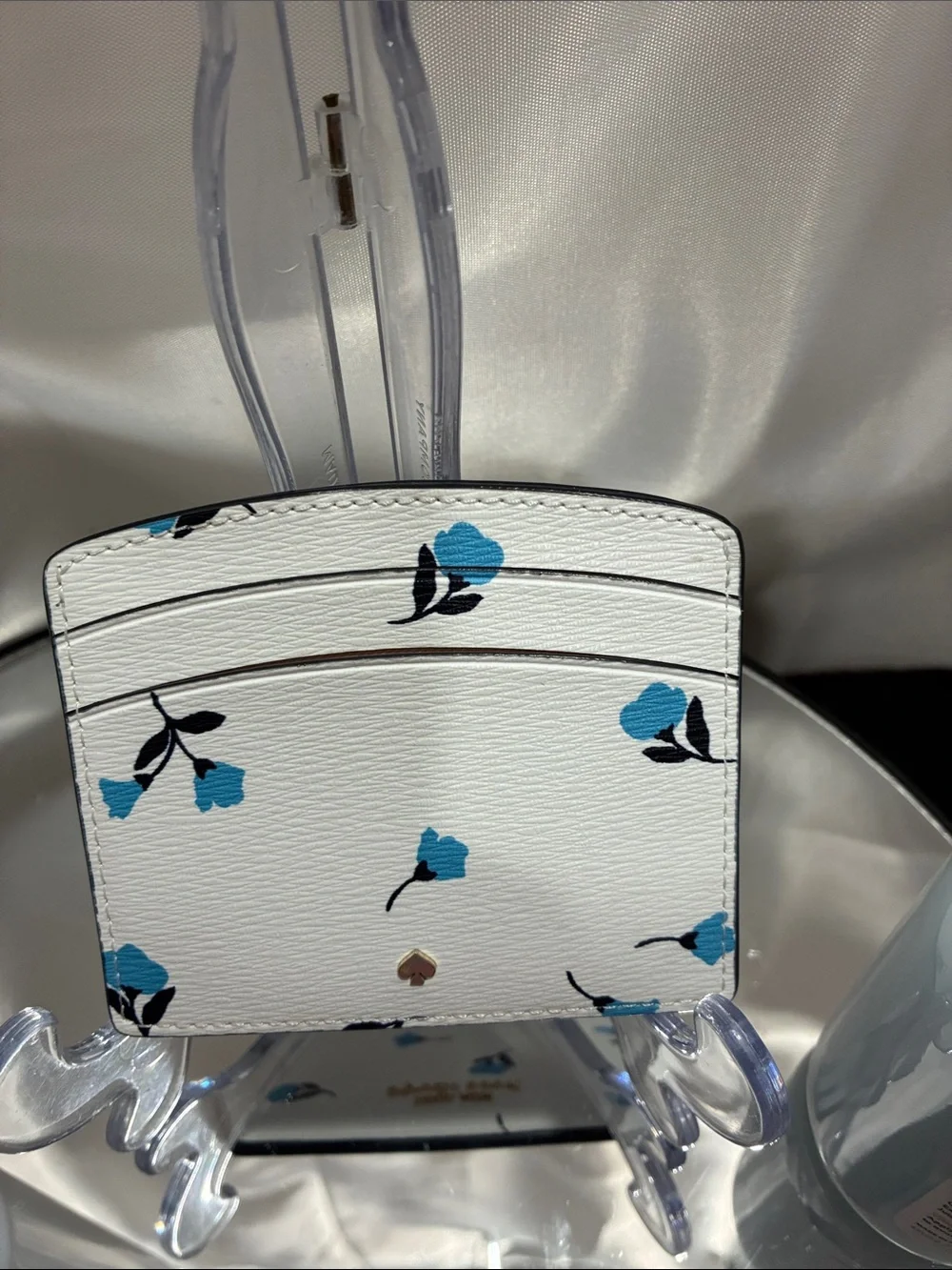 kate spade White Card Holder with Blue Floral Accents & AMINNAH 3 pcs bundle